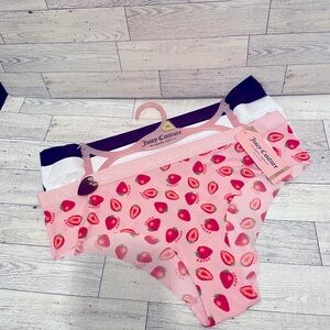🍓Juicy Couture 3 Pack Multi Color with Band Logo Panties Women’s Size XL NWT 🍓